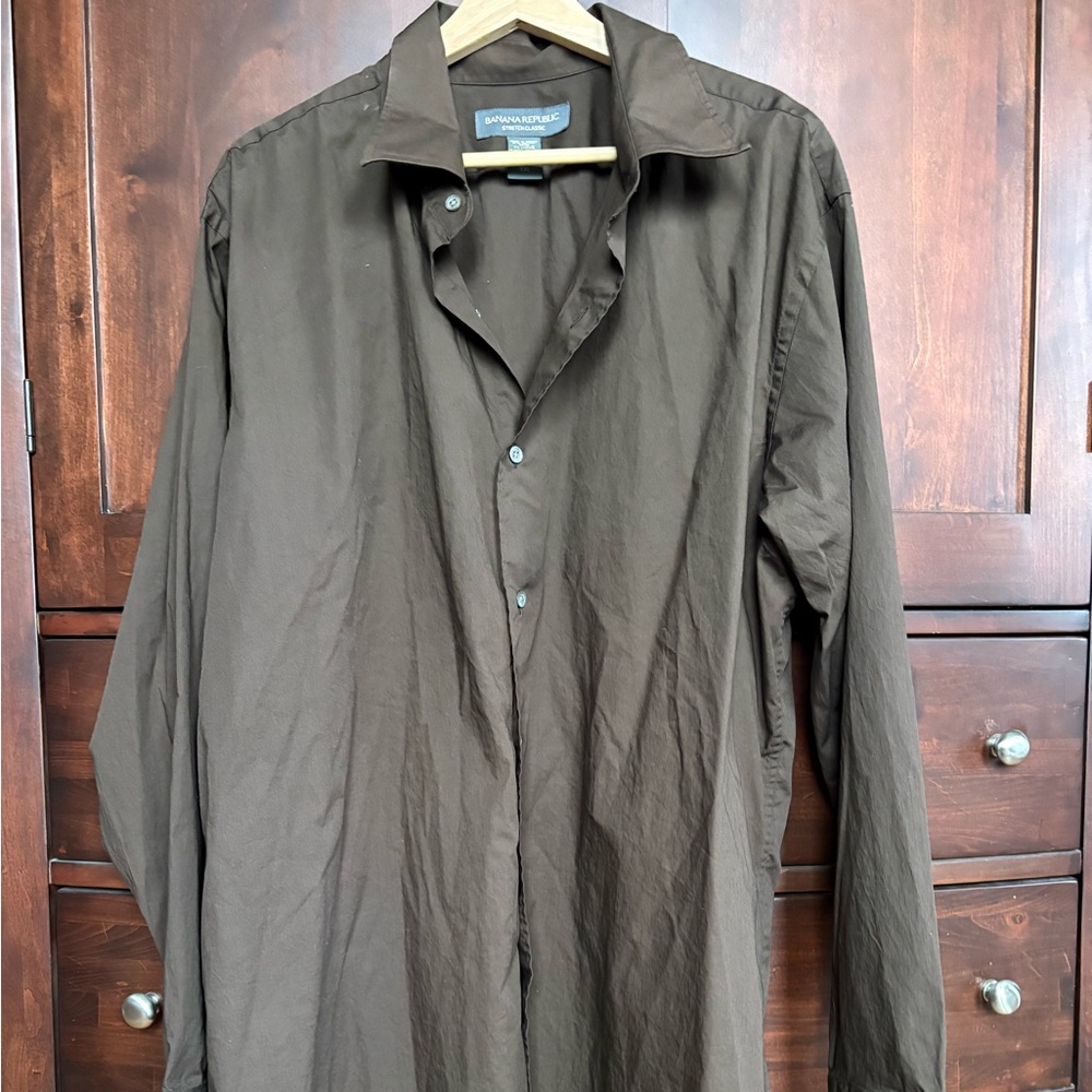 Banana Republic Chocolate Brown Button-Up Shirt